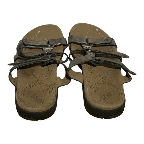 Taos Footwear Women's Comfort Sandals Metallic Strappy Size 11 Arch Support - Picture 6 of 8